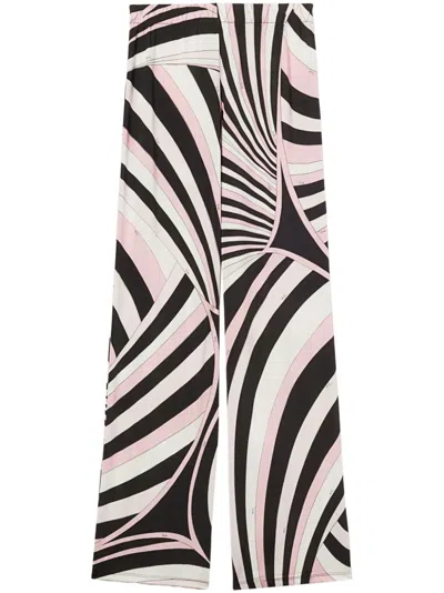 Pucci Iride Jersey Satin Straight Pants In Pink