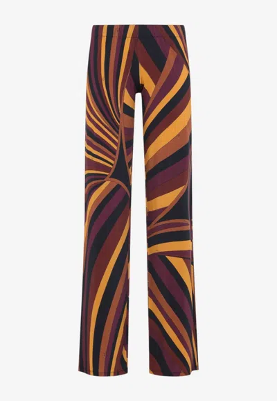 Pucci Iride Print Straight Pants In Multi