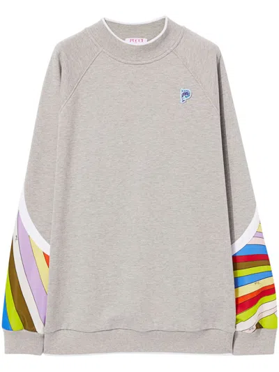 Pucci Iride-print Sweatshirt In Grey