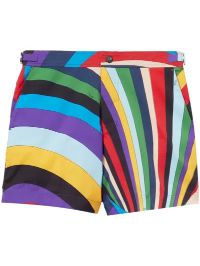 Pucci Iride-print Swim Shorts In Blue