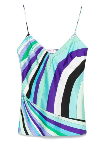 Pucci Oberteil Mit Print In Blau