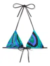 Pucci Iride-print Triangle Bikini Top In Blue