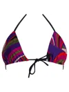 Pucci Iride Print Triangle Bikini Top In Purple