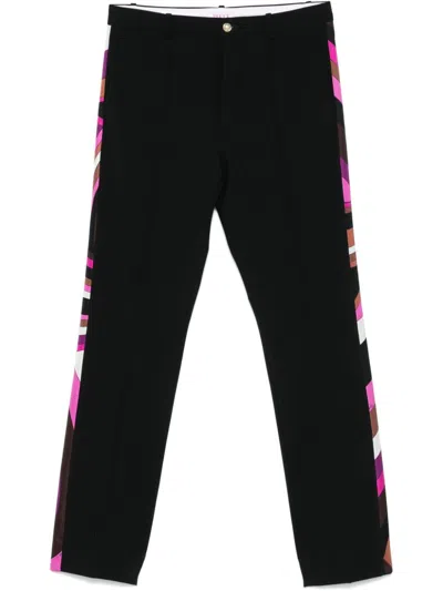 Pucci Iride-print Trousers In Black