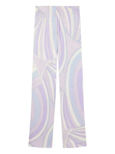 Pucci Iride-print Trousers In Purple