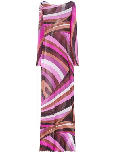 Pucci Iride-print Tulle Dress In Multicolour