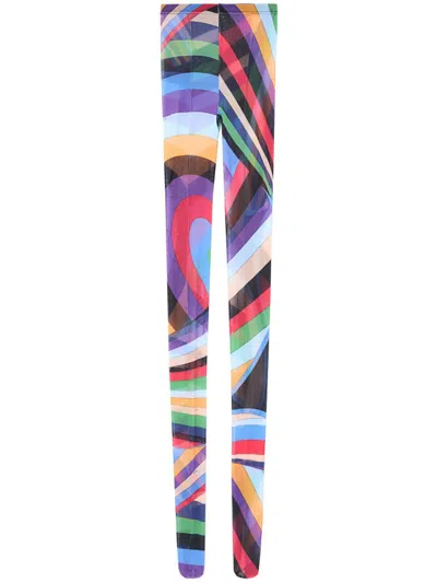 Pucci Iride-print Tulle Socks In Multicolour
