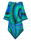 Pucci Iride-print Tunic Dress In Green