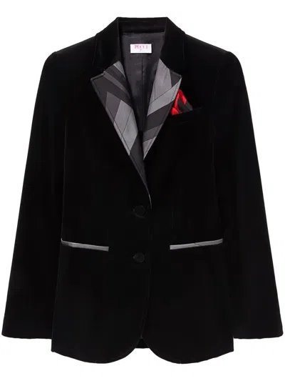 Pucci Iride-print Velvet Blazer In Black