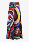 Pucci Iride Silk Twill Wide-leg Pants In Multicolor
