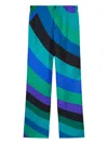 Pucci Iride-print Wide-leg Trousers In Blue