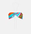 Pucci Iride Printed Bandeau Bikini Top In Multicoloured