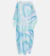 Pucci Printed Cotton-muslin Kaftan In Blue