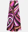Pucci Iride Printed Silk Twill Palazzo Pants In Pink