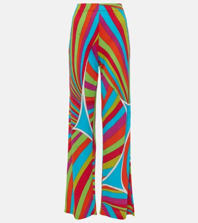 Pucci Iride Printed Straight Pants In Multicoloured