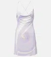 Pucci Iride Satin Jersey Minidress In Purple
