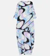 Pucci Iride Silk Crêpe De Chine Kaftan In Blue