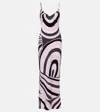 Pucci Long Dress With Abstract Print And Straps In Pink