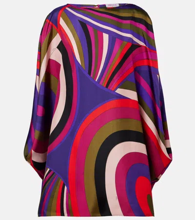 PUCCI IRIDE SILK SATIN MINIDRESS