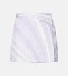 Pucci Iride Silk Satin Wrap Skirt In Purple