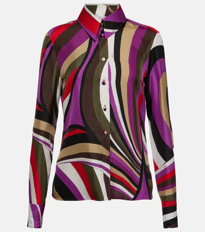 Pucci Iride Silk Shirt In Multicoloured