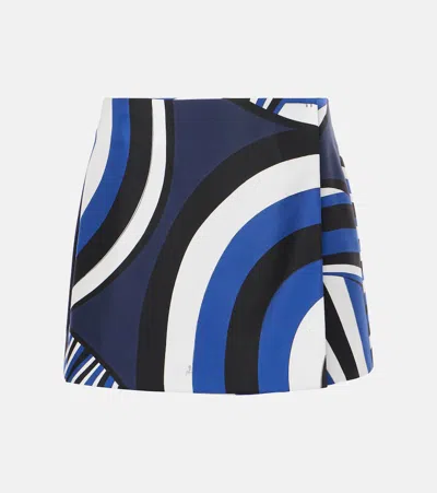 Pucci Iride Silk Twill Miniskirt In Multicoloured