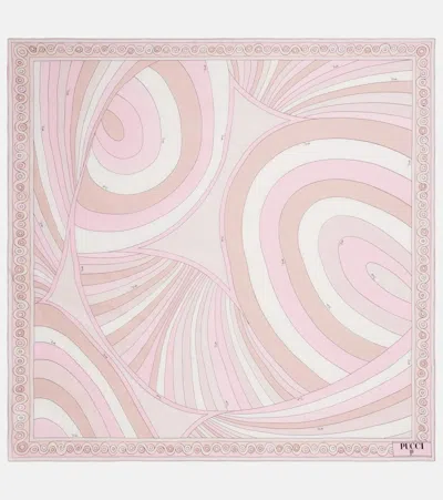 Pucci Iride Silk Twill Scarf In Pink