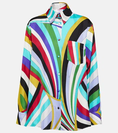 Pucci Printed Silk-twill Shirt In Multicoloured