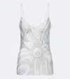 Pucci Iride Silk Twill Top In Blue