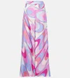 Pucci Iride Silk Twill Wide-leg Pants In Pink