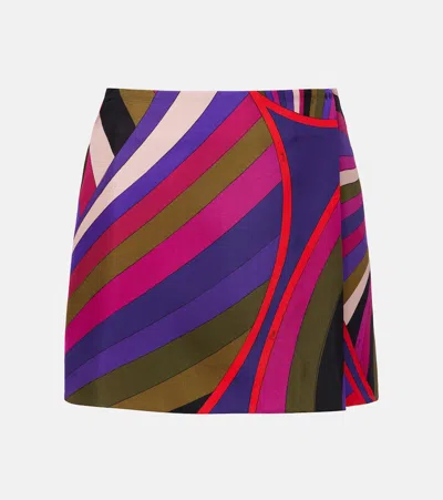 Pucci Iride Silk Wrap Skirt In Multi