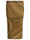 Pucci Patterned Midi Skirt In Brown