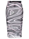 Pucci Prnted Tulle Longuette Midi Skirt Clothing In Multi
