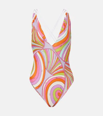 Pucci Iride Print One-piece Swimsuit In Multi