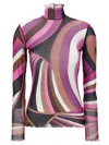 Pucci Printed Sheer Long Sleeve Top In Multicolor