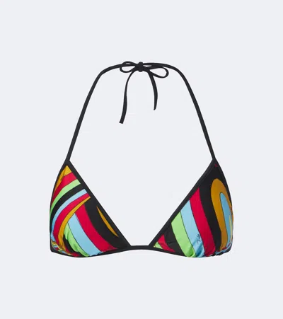 Pucci Iride Triangle Bikini Top In Multicoloured