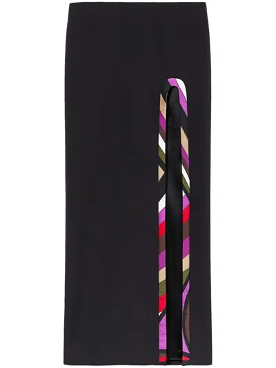 Pucci Iride-trim Maxi Skirt In Black