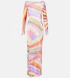 Pucci Multicolor Tulle Long Dress In Multicoloured