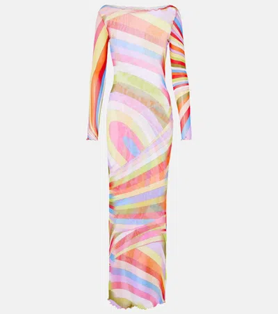 PUCCI IRIDE TULLE MAXI DRESS