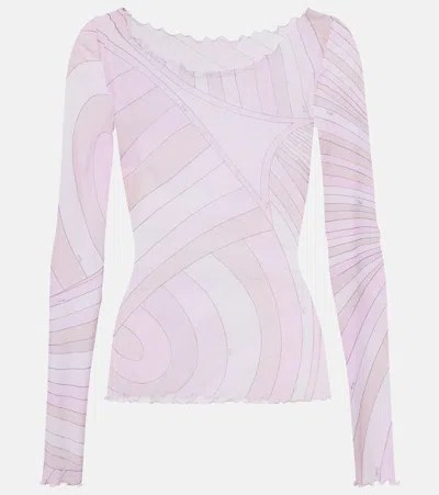 Pucci Iride Tulle Top In Pink