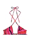 Pucci Iride-print Bikini Top In Pink