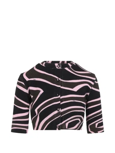 Pucci Iride-print Cardigan In Black