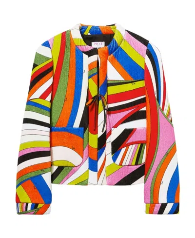Pucci Iride-print Cotton Jacket In Multi