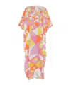 Pucci Occhi-print Cotton Muslin Maxi Caftan Dress In Multi