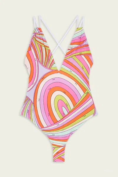 Pucci Iride-print One-piece Swimsuit In Multicolor