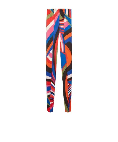 Pucci Iride-print Pull-on Stockings In Gold