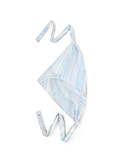 Pucci Iride-print Silk Bandana In Blue