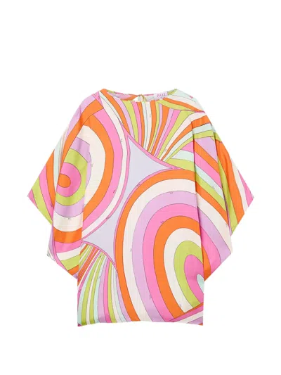 Pucci Iride-print Silk Kaftan In Multi