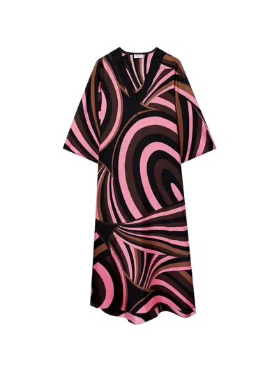 Pucci Iride-print Silk Kaftan In Multi
