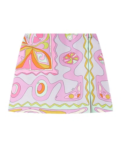 Pucci Iride-print Silk Mini Skirt In Multi-color